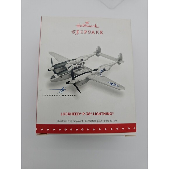 Hallmark Keepsake Lockheed Martin P-38 Lightning Airplane Tree Ornament 2015 Cib